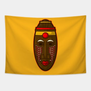Ancient african aboriginal mask design Tapestry