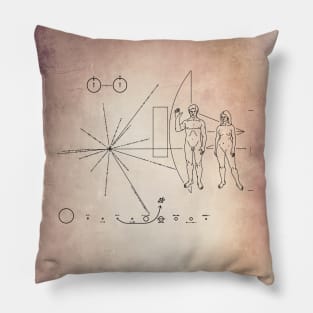 Space Probe Pioneer Plaque Old style Pillow