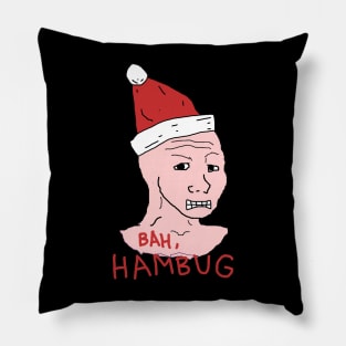 Bah Hambug Wojak Meme Man Xmas Pillow