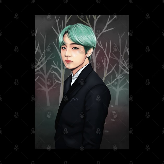 green hair kim taehyung by moritajung