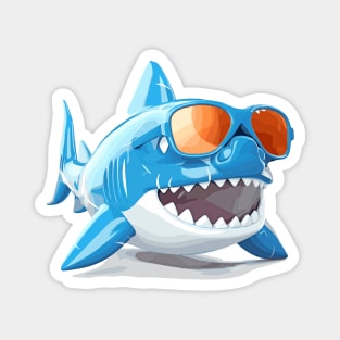 Cool Shark On Vacation Cute Adorable Fun Discovery Magnet