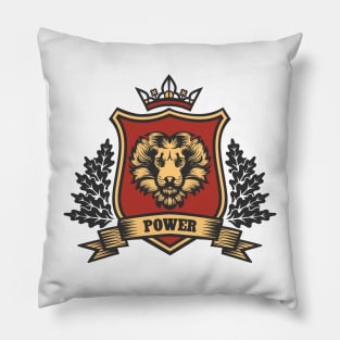 Coat of Arms with Lion Head Pillow