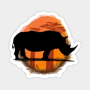 Rhino Silhouette - Savannah Magnet