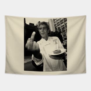 Anthony Bourdain middle finger Tapestry
