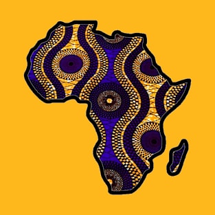 Purple Gold Africa Map T-Shirt
