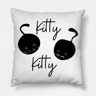 Kitty Kitty Cute Black Cat Kittens Pillow