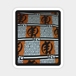 African Print Fabric Ghanaian Gye Nyame Symbol Magnet