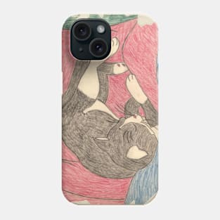 Cat black and white sleep Phone Case