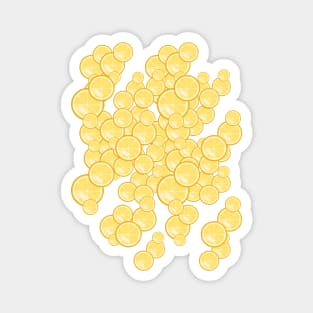 Round slices of lemon. Tight pattern of lemon rings Magnet