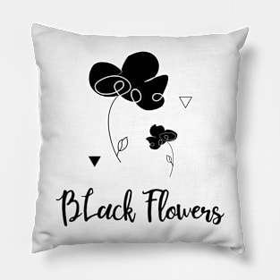 Black Flowers Pillow