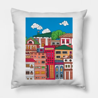 Doodle town Pillow