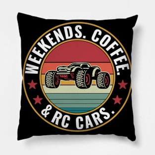 Weekends Coffee & RC Cars Funny RC Car Racing Pillow