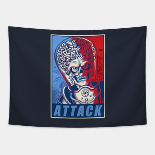 Attack! Blue & Red Tapestry