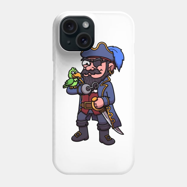 Pirate With Parrot Phone Case by TheMaskedTooner