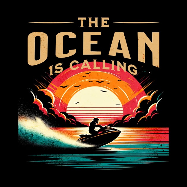 The Ocean is Calling Jetski Design by Miami Neon Designs