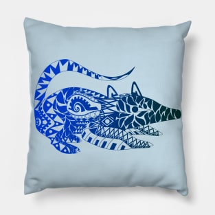 blue little possum racoon ecopop Pillow