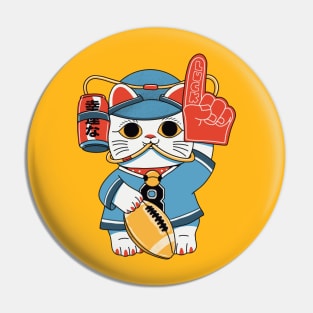 Lucky Cat Sports Fan Pin