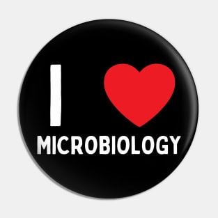 I Love Heart Microbiology Pin