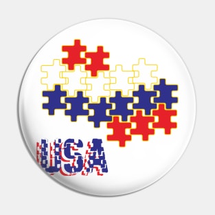 Map Of The United States Of America Pin