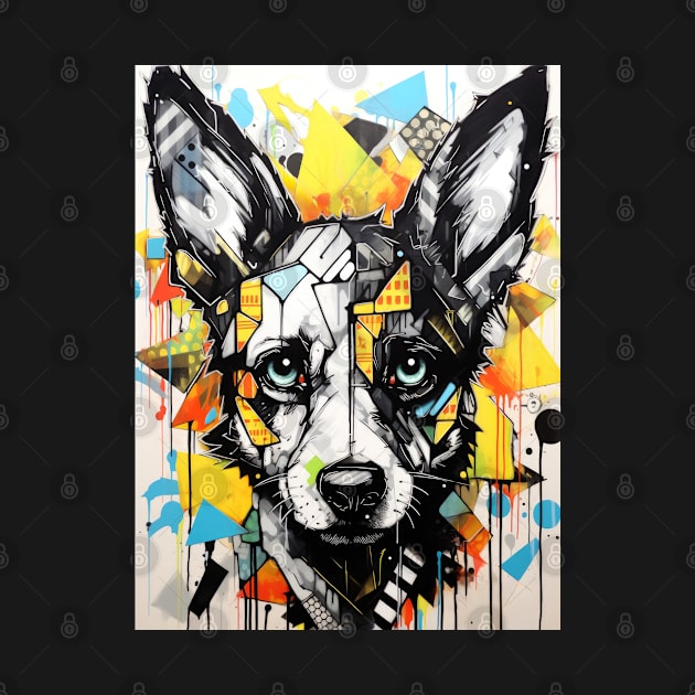 Cartoon African Wild Dog Graffiti #2 by Chromatic Fusion Studio