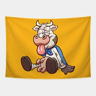 Sitting super cow Tapestry