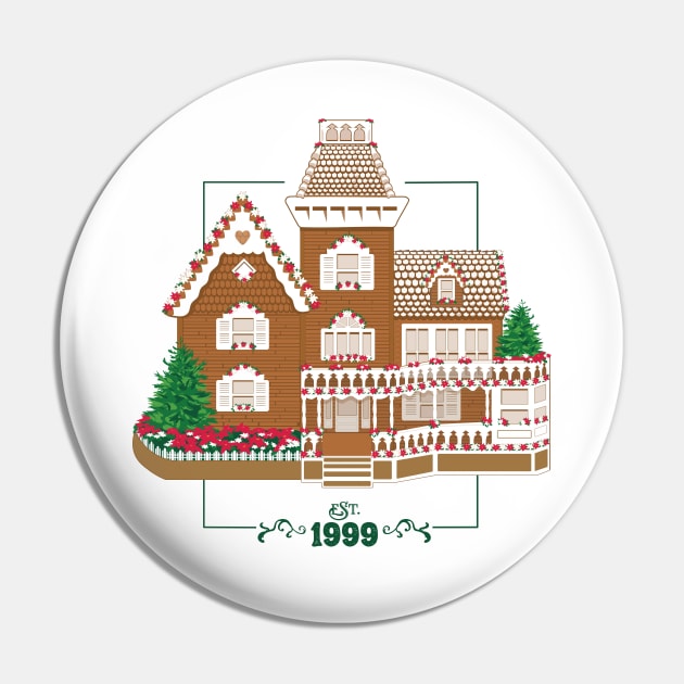 Grand Gingerbread House- Holiday Christmas Pin by Diznify