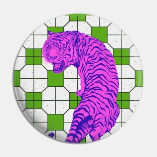 Hong Kong Funky Neon Pink Tiger - Animal Lover Pin