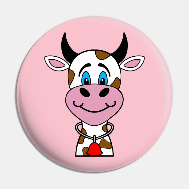 COW Lover Cute Brown Spotted Cow Pin by SartorisArt1