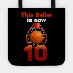 10th Birthday Basketball Funny 10 Years Old Gift Tote