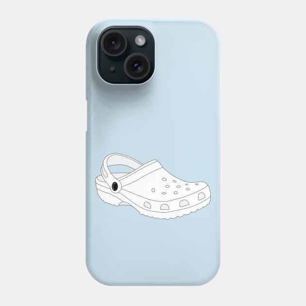 White Crocs Shoe Phone Case by Gold Star Creative