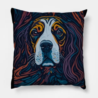 abstract expressionism beagle art Pillow