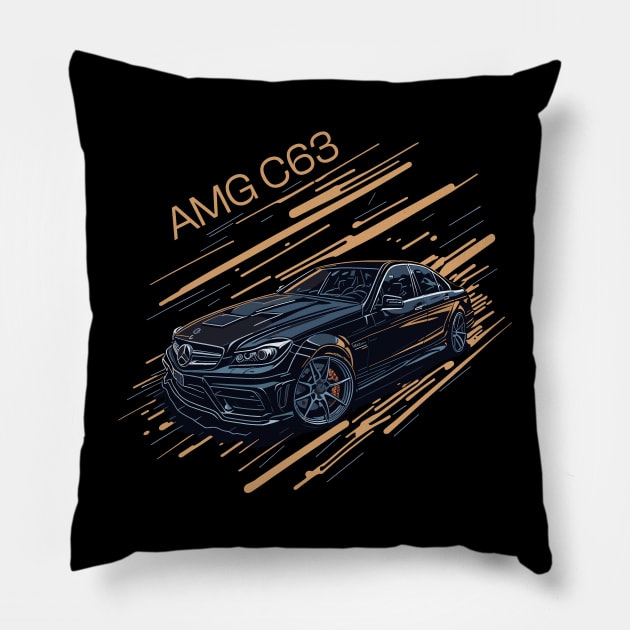 Mercedes AMG C63 Classic Pillow by Cruise Dresses