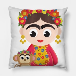 Frida Kahlo With Monkey Pillow