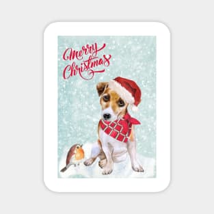 Jack Russell Terrier Merry Christmas Santa Dog Magnet