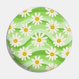 Wavy Daisies - Green Pin