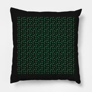 Monstera Leaves Pattern -Black and Green Pillow