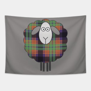 Scottish Halloween Coloured Tartan Patterned Sheep Tapestry