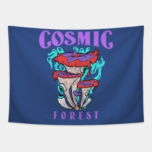 Cosmic Forest Trippy Mushrooms Shrooms Psychedelic Tapestry