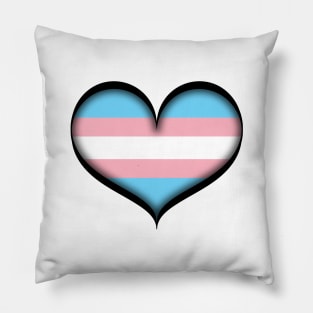 Large Vector Heart in Transgender Pride Flag Colors Pillow