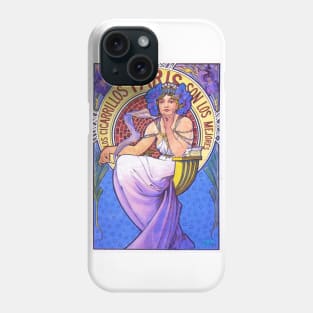 Cigarillos Paris by Alfons Mucha - Vintage Art Nouveau Advertising Poster Design Phone Case