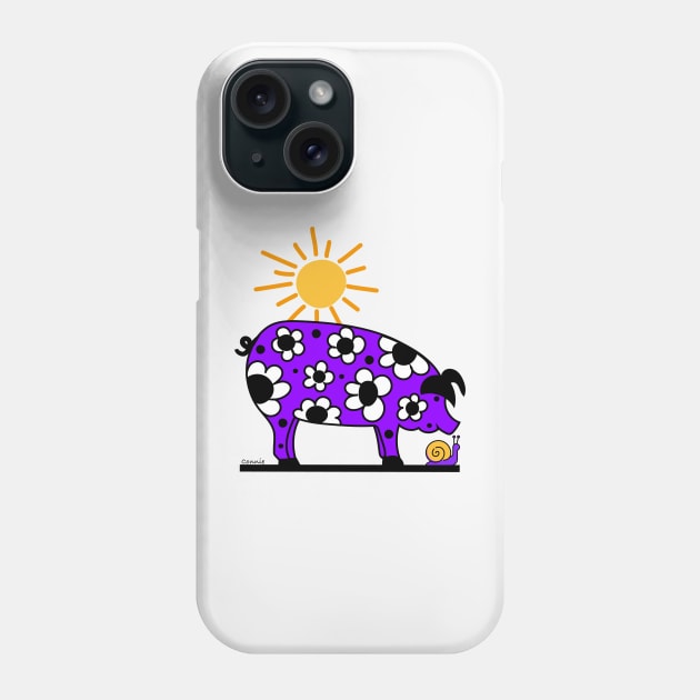 Pig and Snail Friends Phone Case by Designs by Connie