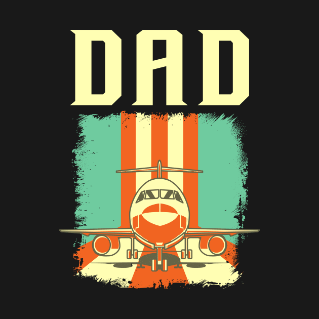 Retro Airplane Pilot Dad Plane Aviation Father by theperfectpresents
