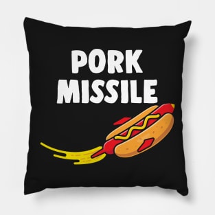 Hot Dog Pork Missile Wiener Rocket Ship Funny Hotdogologist Pillow