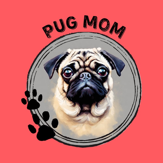 Pug Dog Mom Dog Breed Portrait by PoliticalBabes