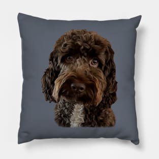 Brown Doodle Dog Pillow