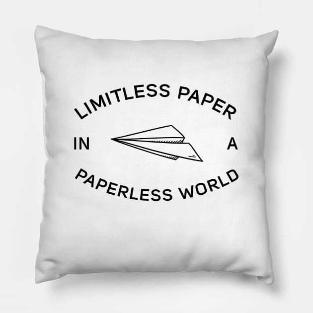 Limitless Paper In A Paperless World Pillow by Madelyn_Frere