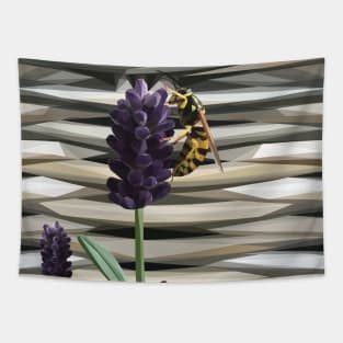 Low Poly Wasp on Lavender Tapestry