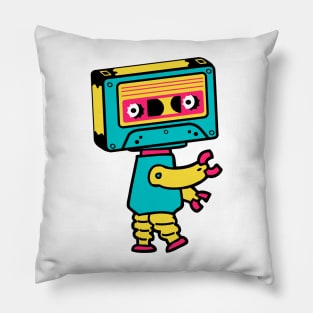 Cassette Bot The Retro Cassette Tape Robot Pillow