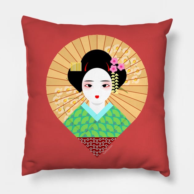 Geisha Pillow by tuditees