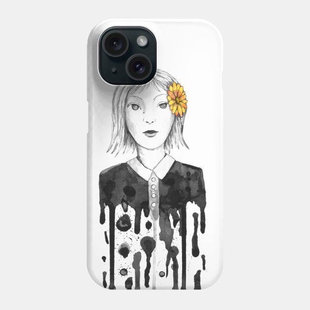Flower dripping girl Phone Case by Bwiselizzy